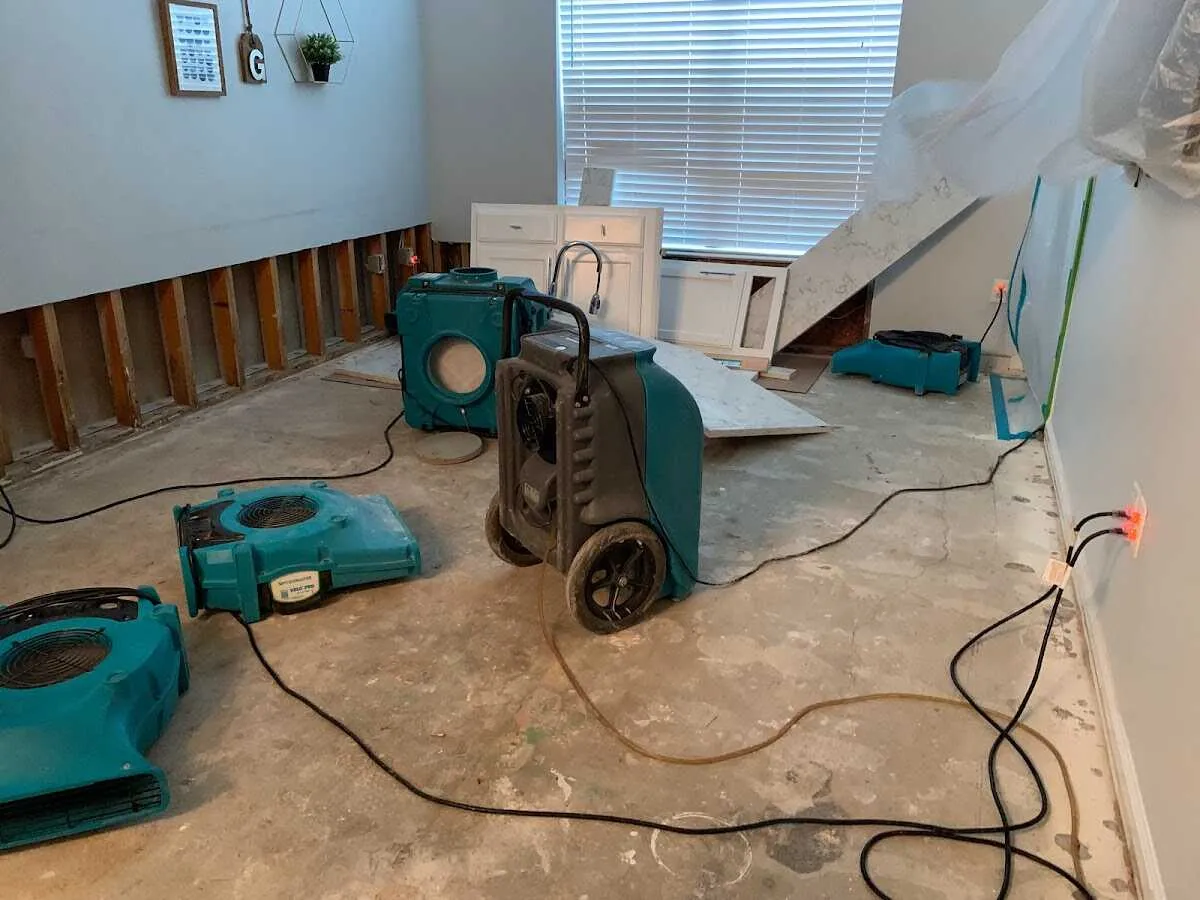 Dehumidifier in flood-cut room for Water Extraction & Removal in La Plata